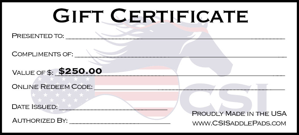 Give your loved one or friend the best gift possible, a CSI Saddle Pad!
