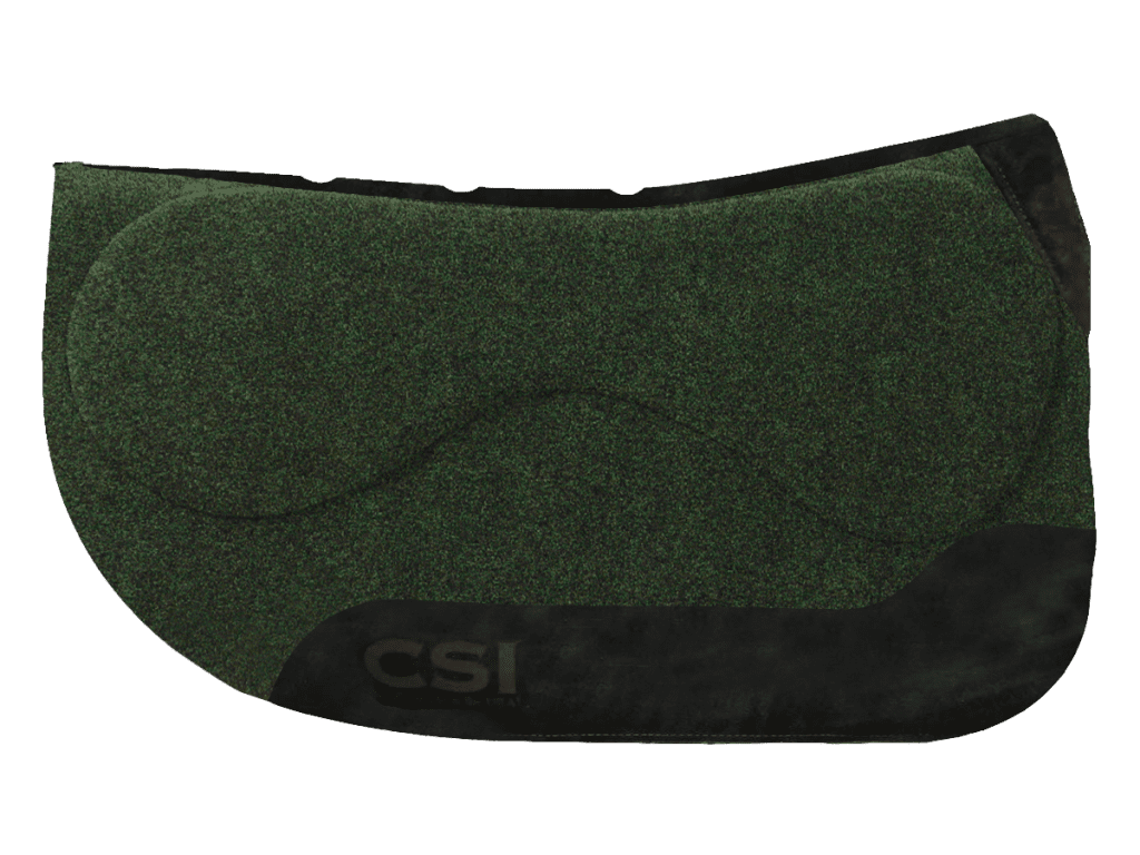 RoundSkirtCut_30_Green_RoughBlackLeather CSI Saddle Pads
