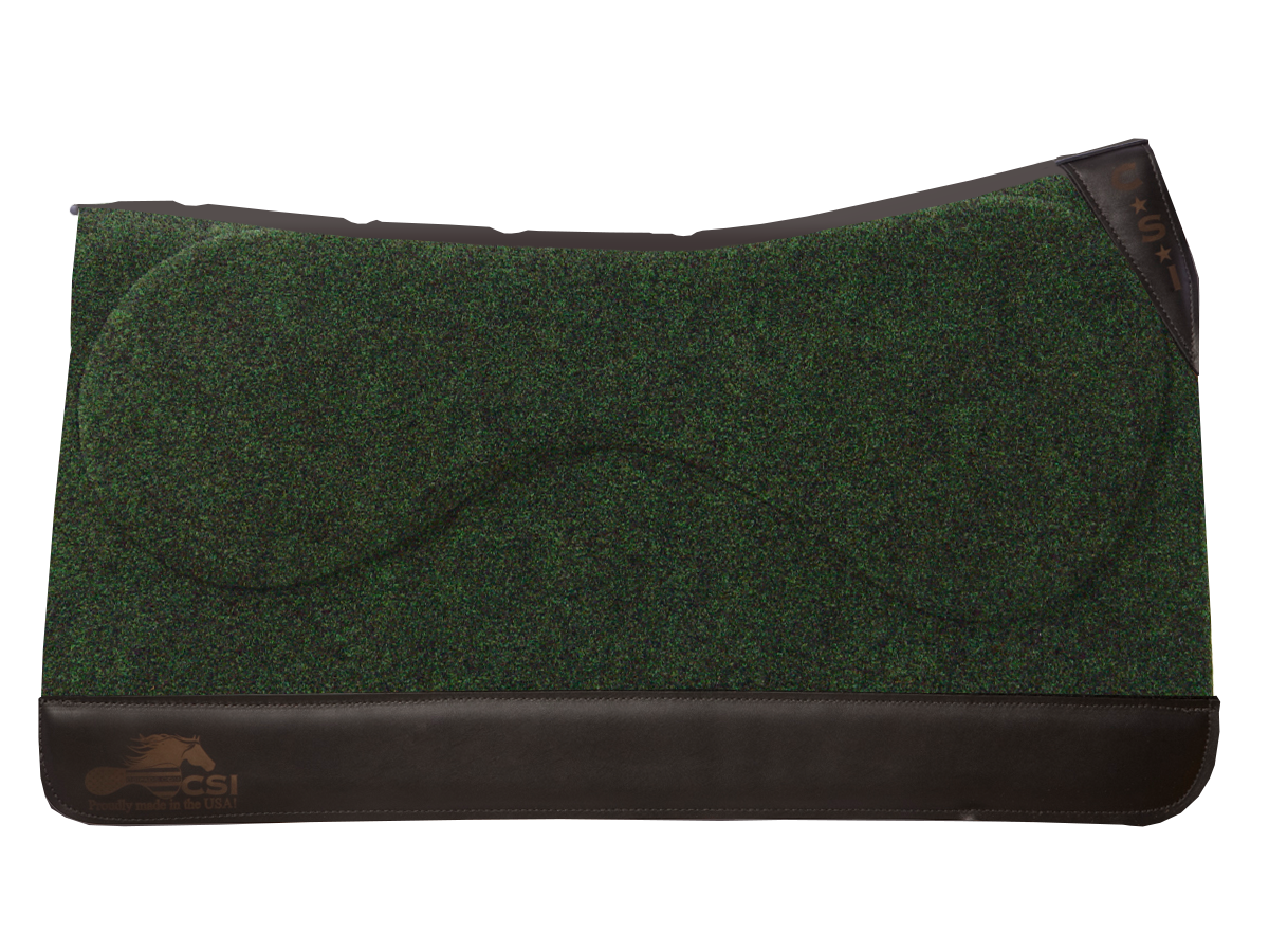 StndrdWstrn_30_Green_BlackLeather CSI Saddle Pads