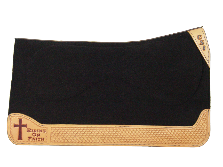 Custom CSI Saddle Pads Tooled Wear Leathers CSI Saddle Pads Custom