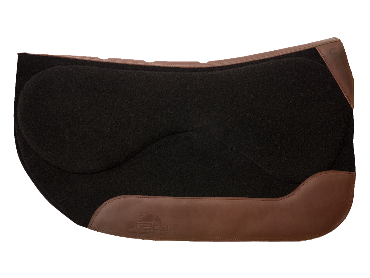 Tough-1 Deep Skirt Barrel Saddle Pad with Wear Leathers Royal/Black/Cream